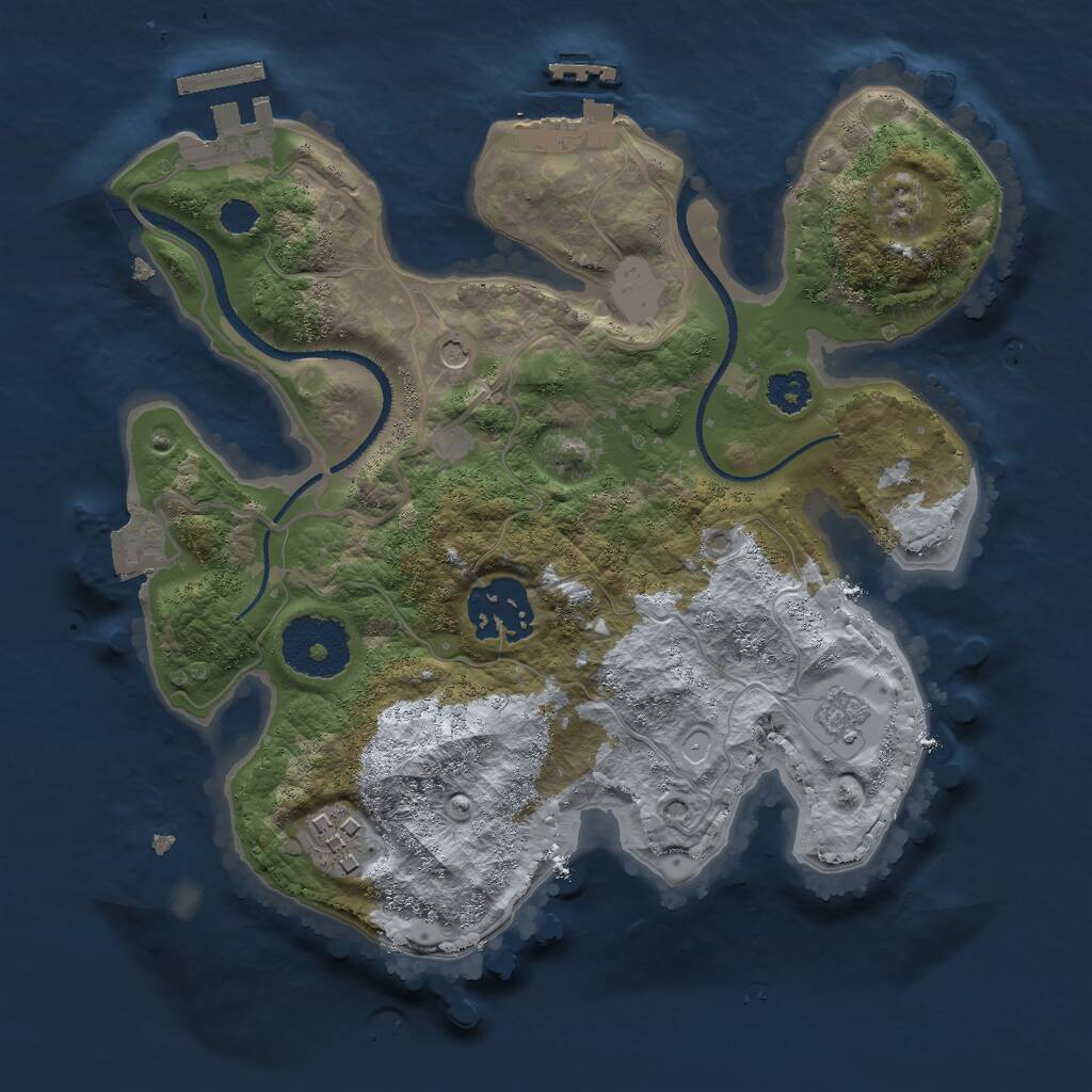 Rust Map: Procedural Map, Size: 2500, Seed: 1692580834, 7 Monuments
