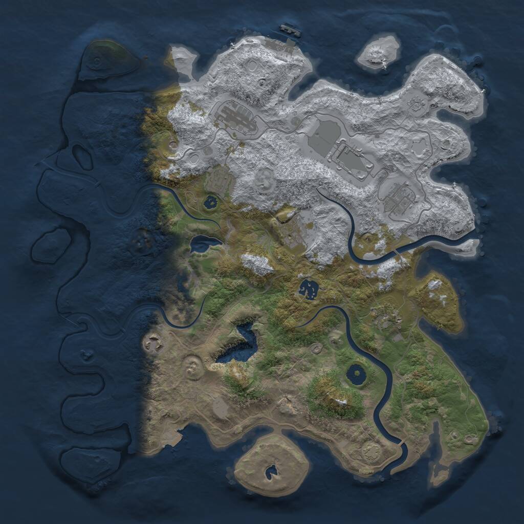 Rust Map: Procedural Map, Size: 4000, Seed: 419513, 13 Monuments