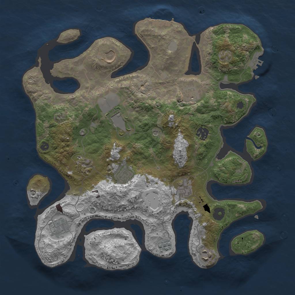 Rust Map: Procedural Map, Size: 3550, Seed: 759404, 18 Monuments