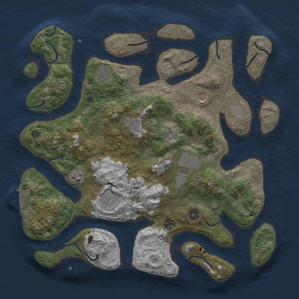 Rust Map: Procedural Map, Size: 4000, Seed: 251460, 15 Monuments