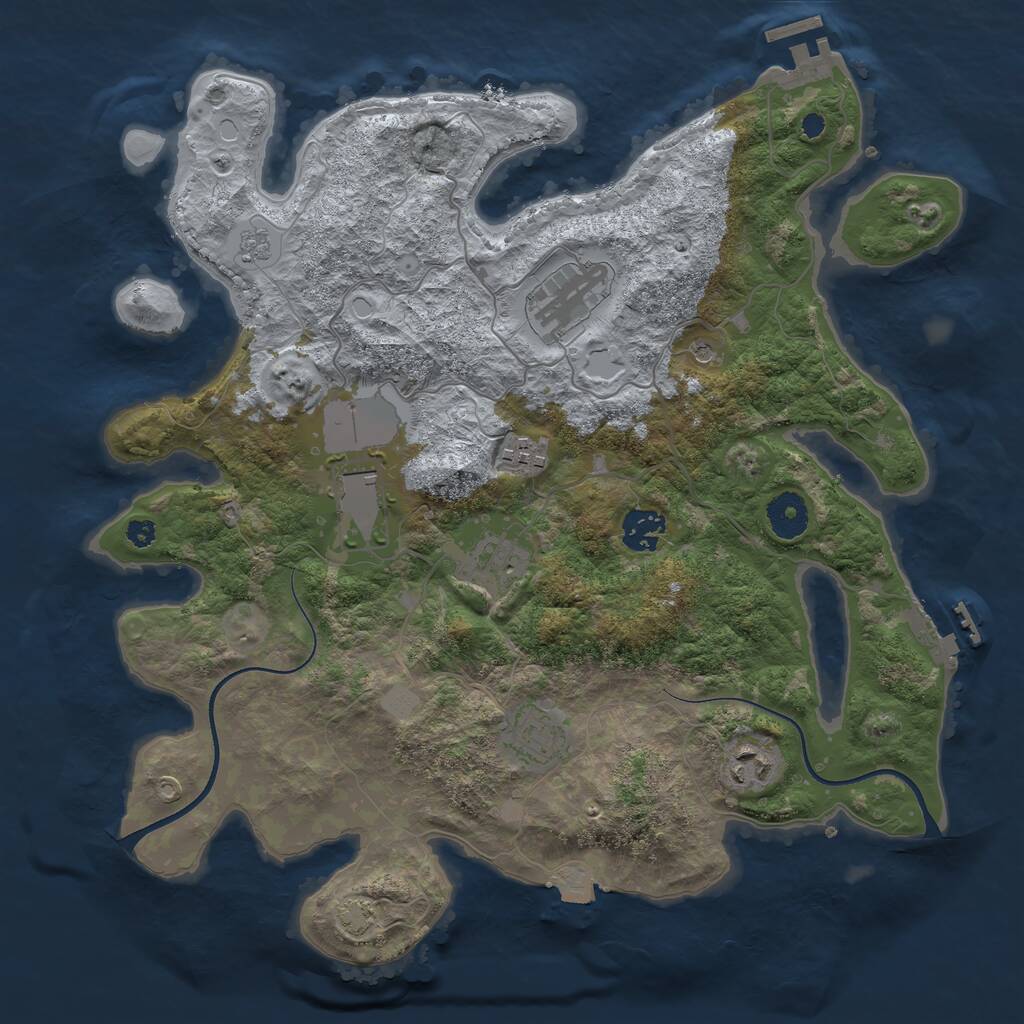 Rust Map: Procedural Map, Size: 3550, Seed: 91516, 13 Monuments