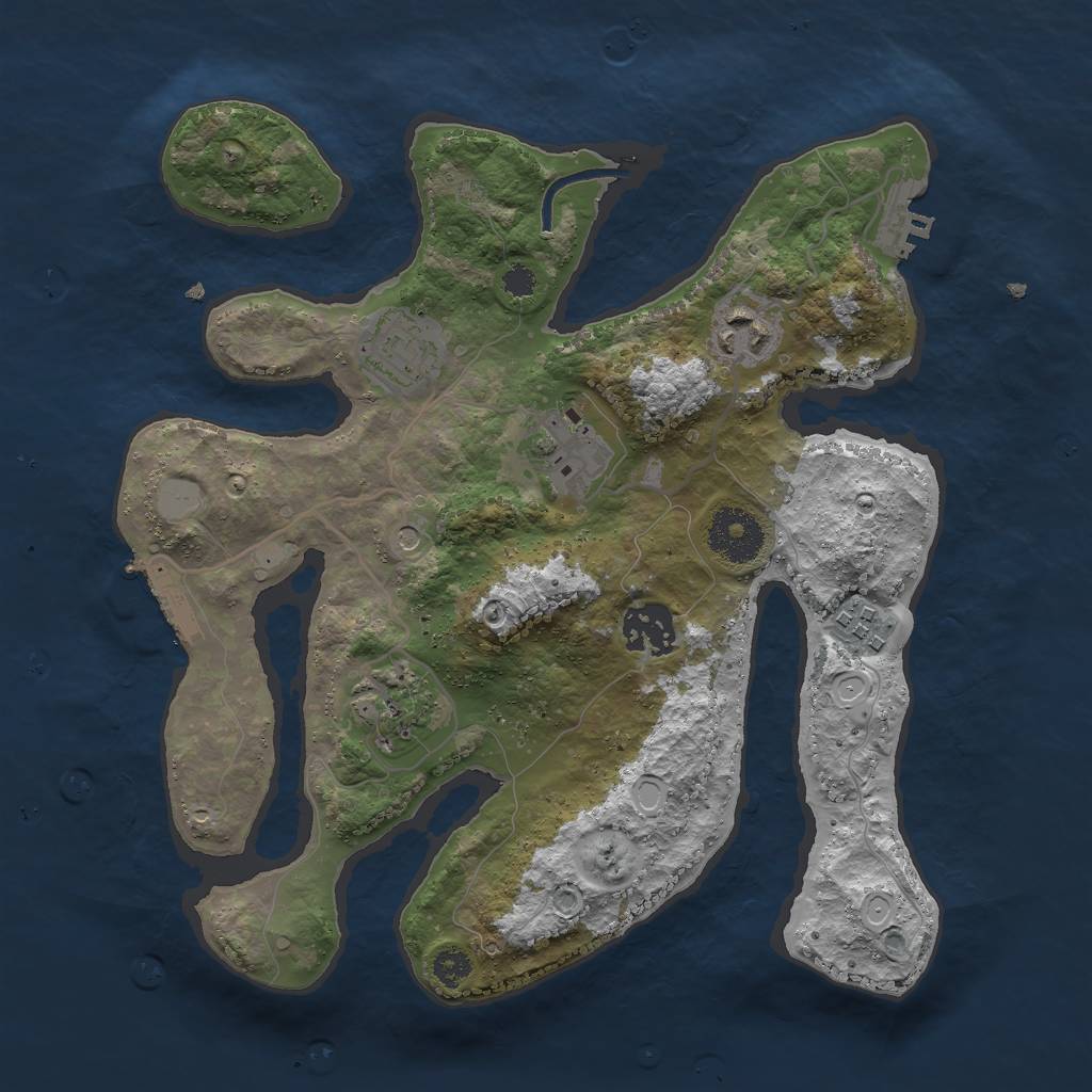 Rust Map: Procedural Map, Size: 3000, Seed: 1791898061, 14 Monuments