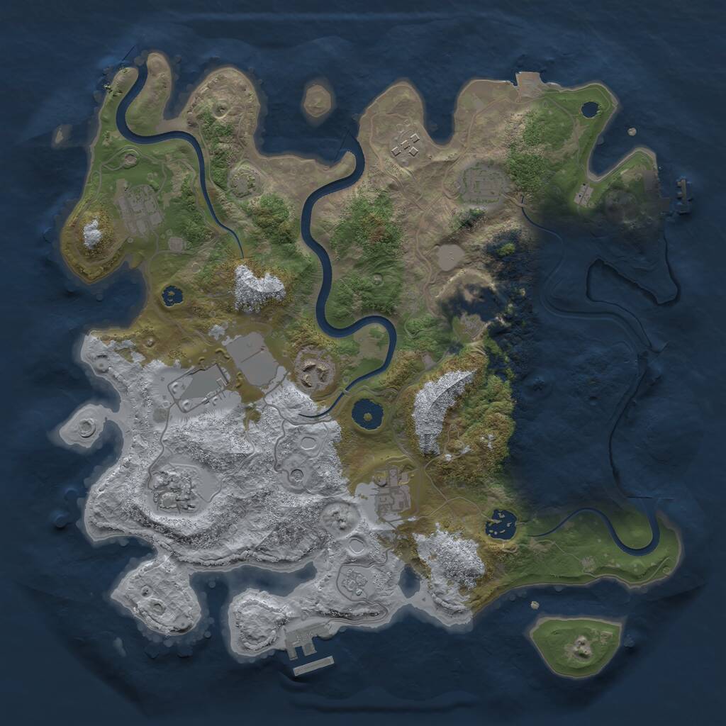 Rust Map: Procedural Map, Size: 3550, Seed: 903399, 15 Monuments