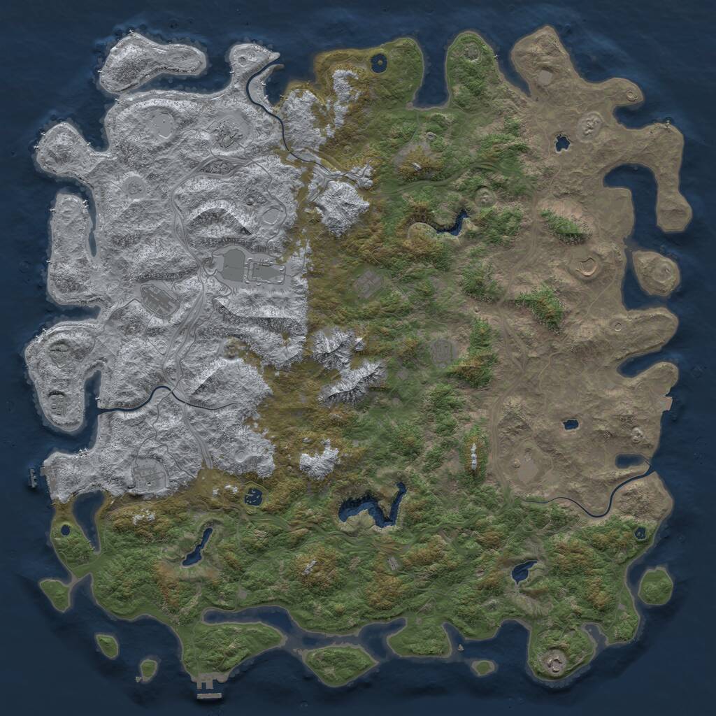 Rust Map: Procedural Map, Size: 6000, Seed: 935115, 17 Monuments