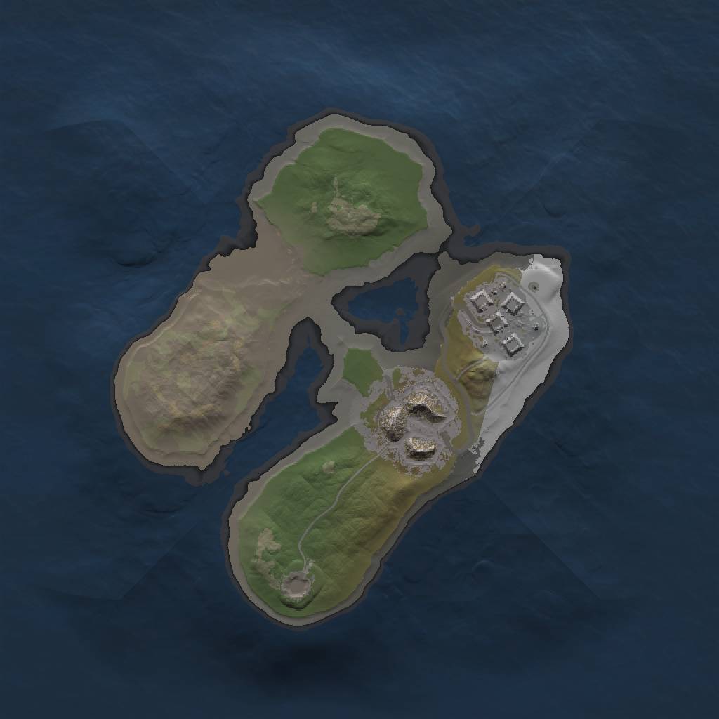 Rust Map: Barren, Size: 1500, Seed: 14, 4 Monuments