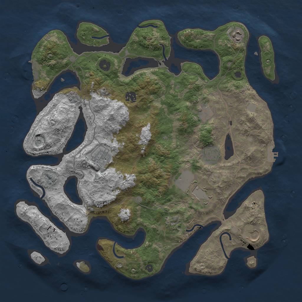 Rust Map: Procedural Map, Size: 4000, Seed: 920513, 17 Monuments