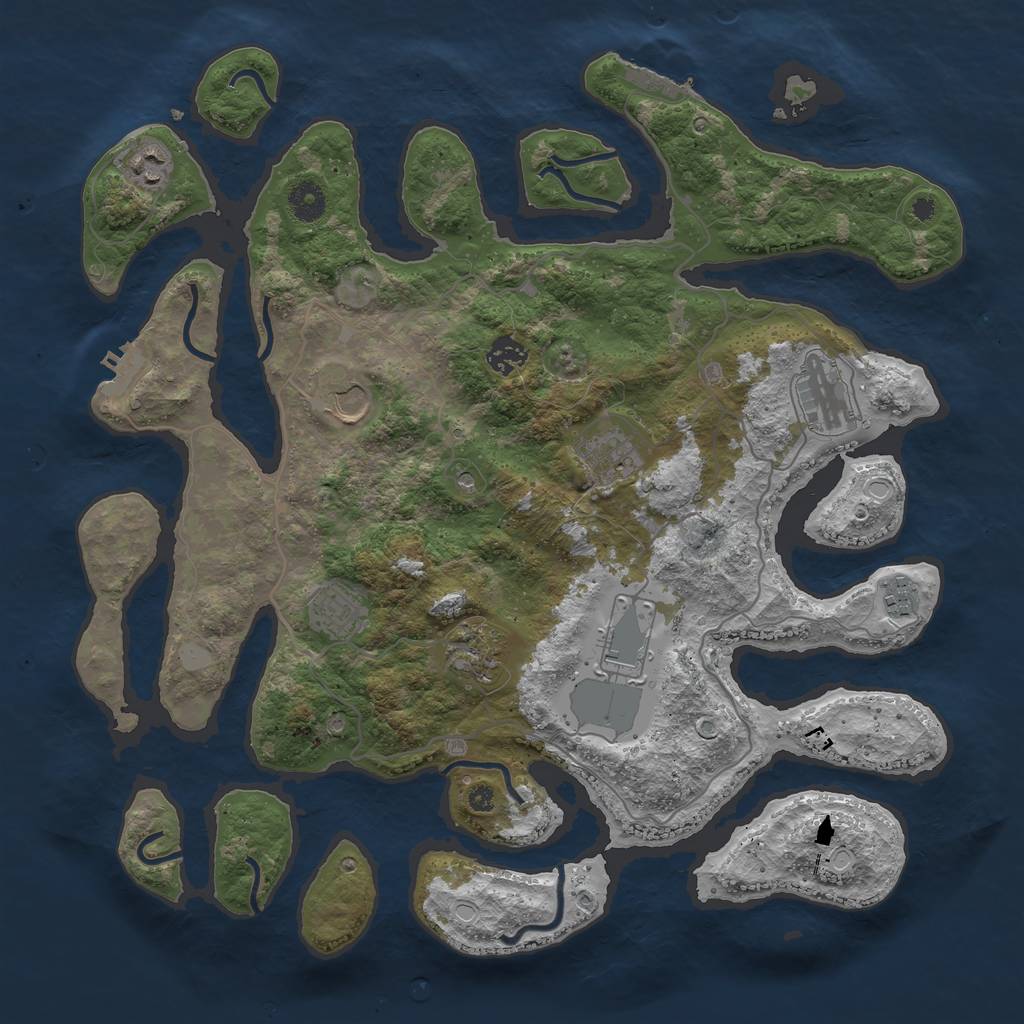 Rust Map: Procedural Map, Size: 4000, Seed: 2021122268, 17 Monuments