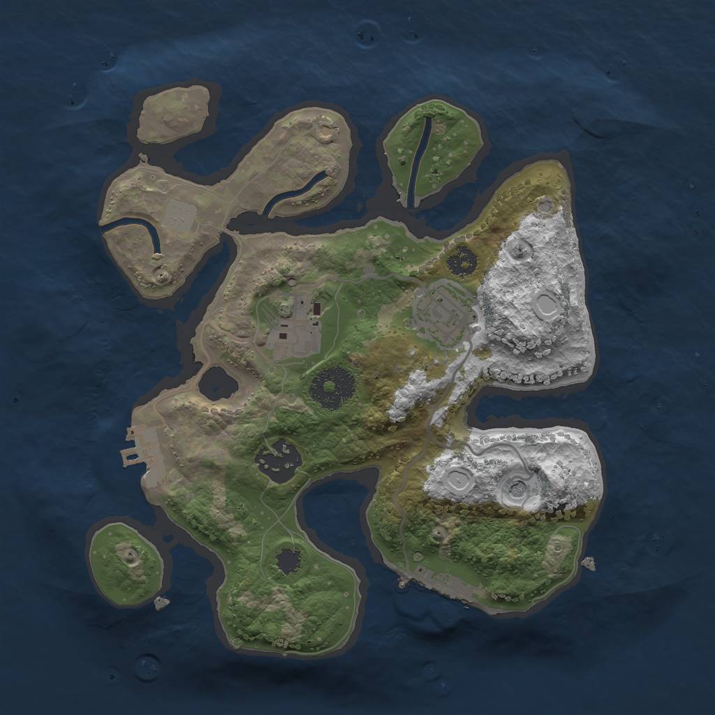 Rust Map: Procedural Map, Size: 2500, Seed: 1024, 11 Monuments