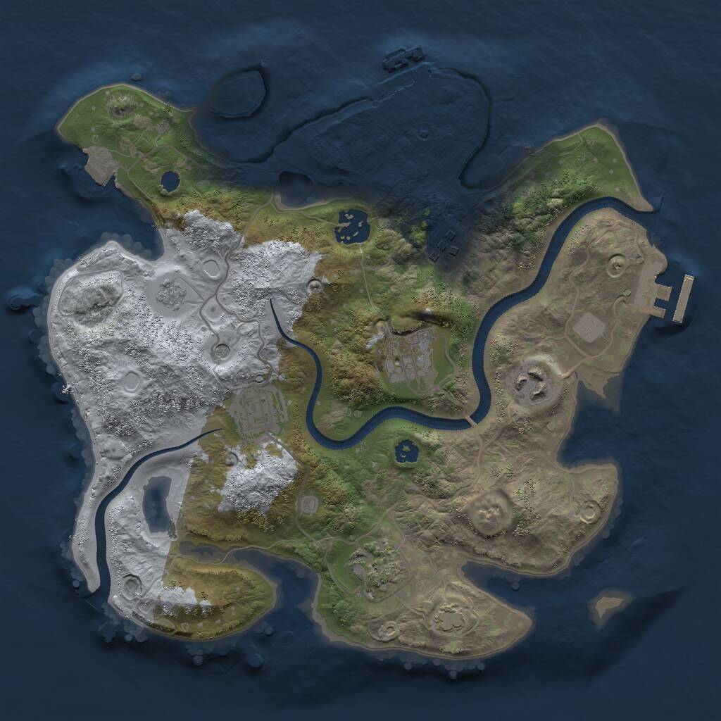Rust Map: Procedural Map, Size: 3000, Seed: 1868531710, 12 Monuments