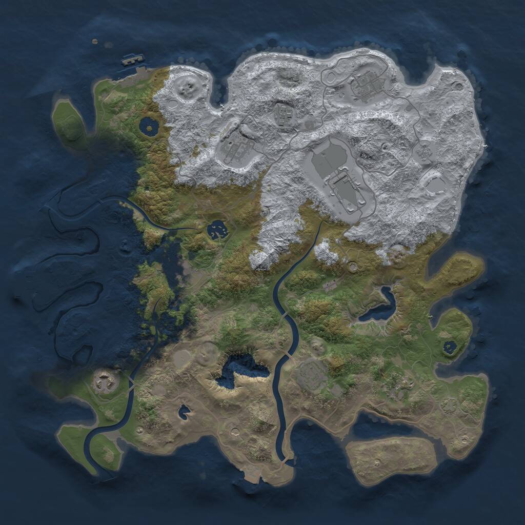 Rust Map: Procedural Map, Size: 4000, Seed: 1365014509, 15 Monuments