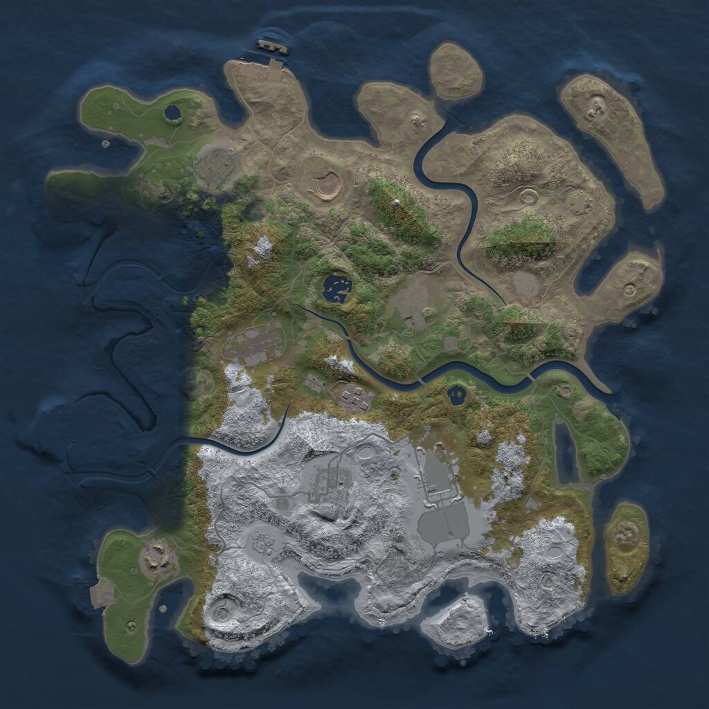 Rust Map: Procedural Map, Size: 3700, Seed: 13833, 15 Monuments