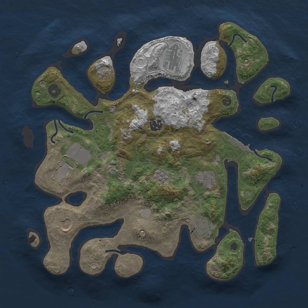 Rust Map: Procedural Map, Size: 3550, Seed: 584184, 15 Monuments