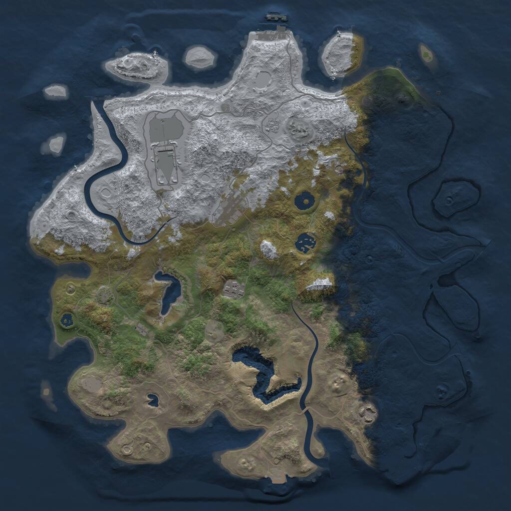 Rust Map: Procedural Map, Size: 4000, Seed: 507814, 11 Monuments