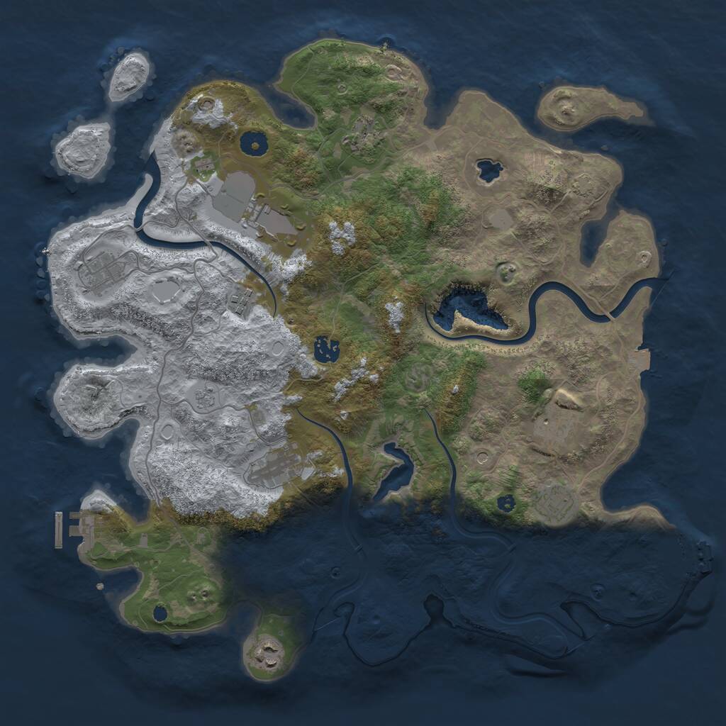 Rust Map: Procedural Map, Size: 4000, Seed: 647010261, 15 Monuments
