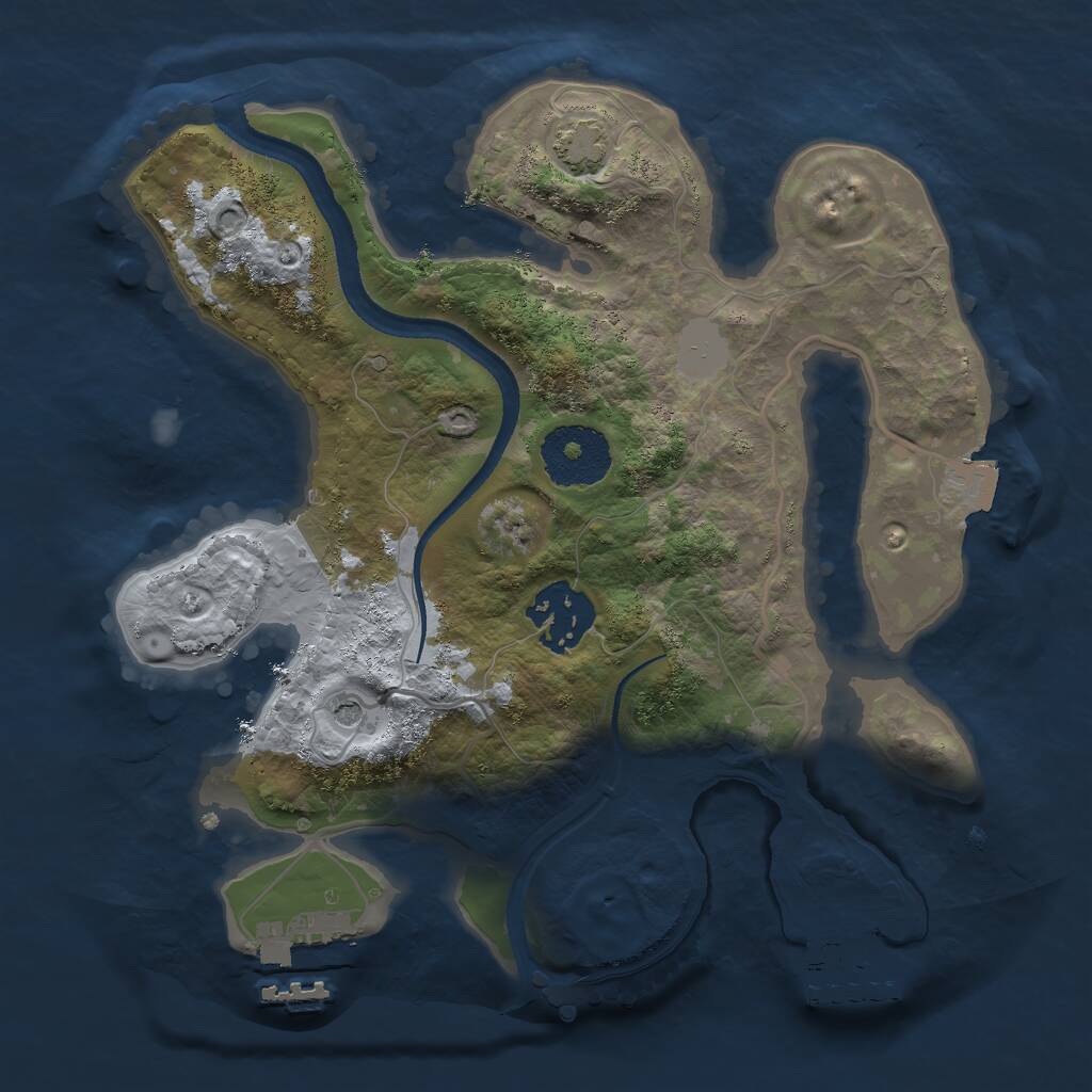 Rust Map: Procedural Map, Size: 2500, Seed: 64563, 6 Monuments