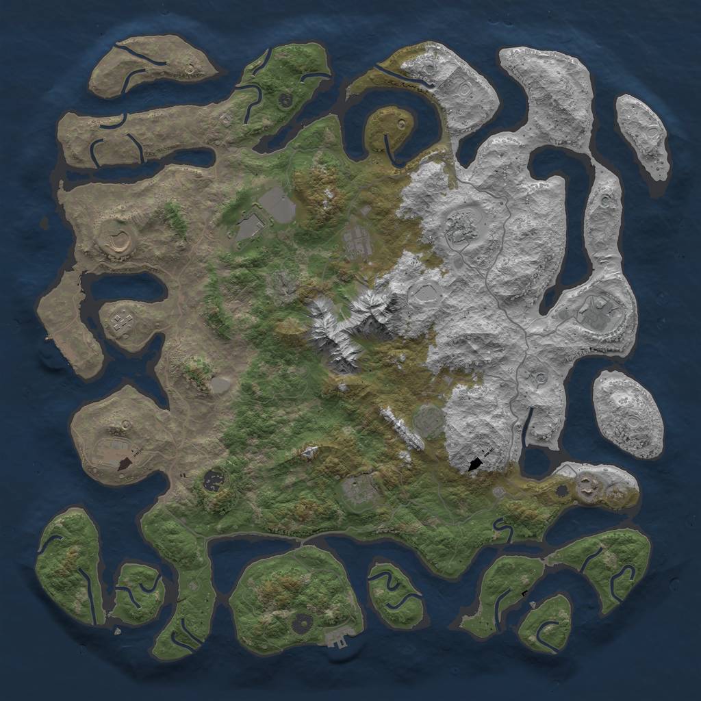 Rust Map: Procedural Map, Size: 5000, Seed: 69279517, 19 Monuments