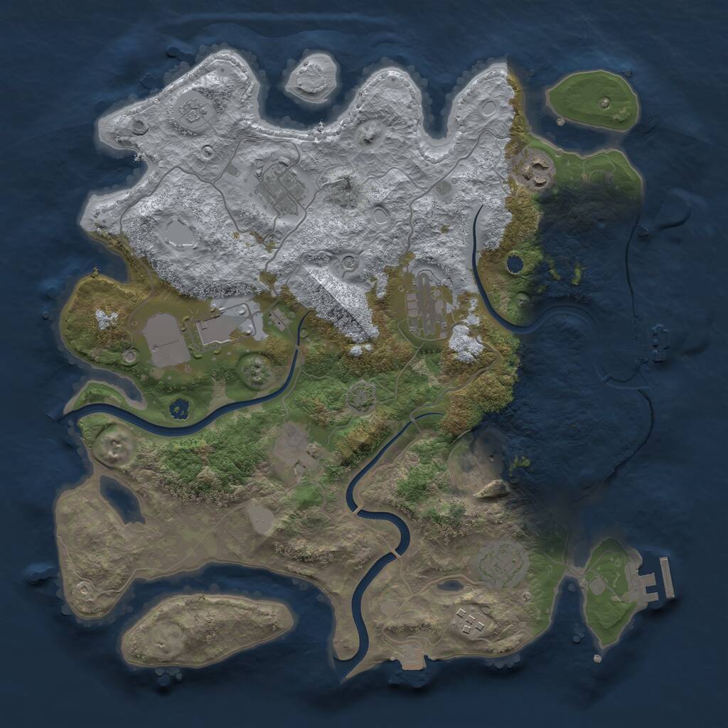 Rust Map: Procedural Map, Size: 3550, Seed: 541541, 14 Monuments