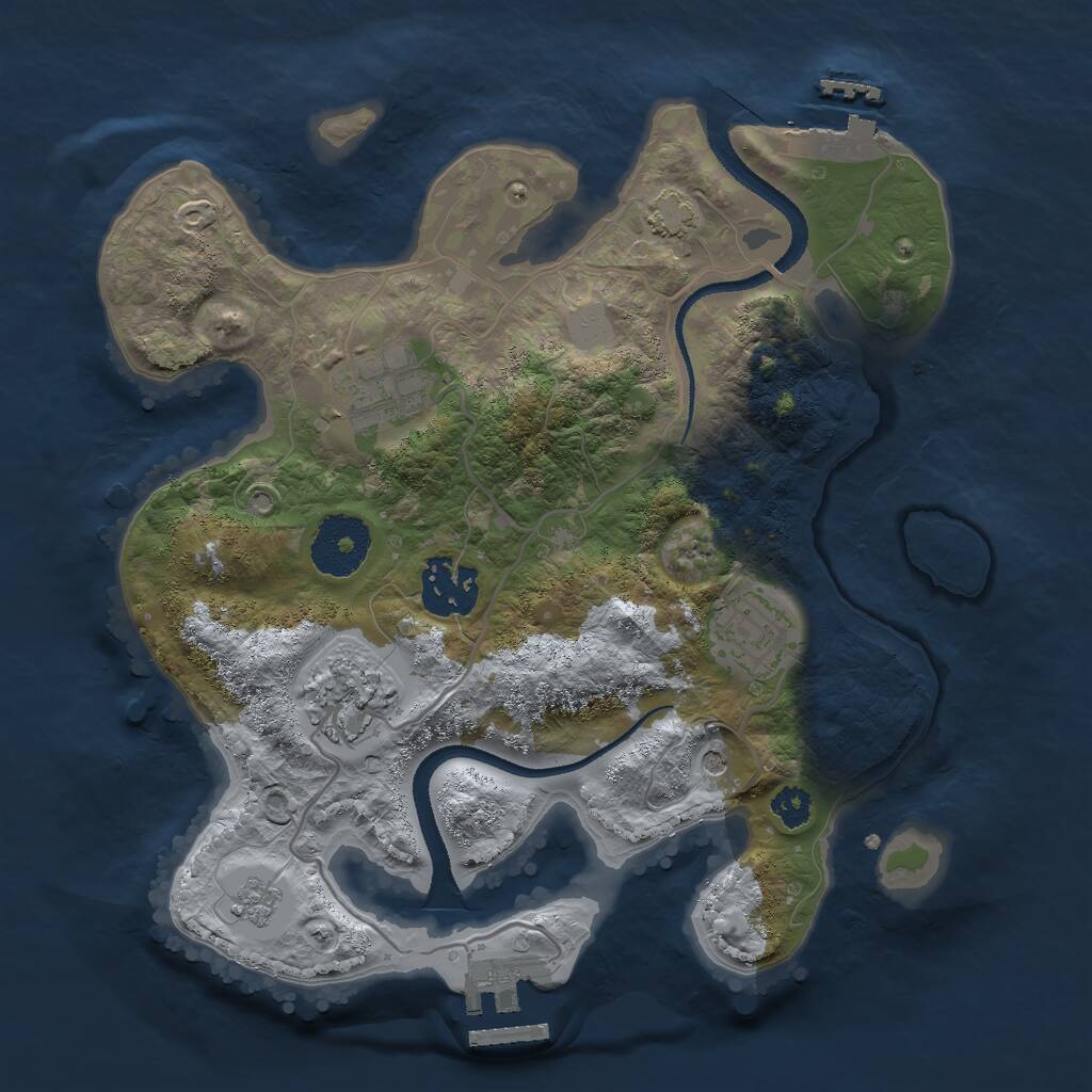 Rust Map: Procedural Map, Size: 2750, Seed: 6456, 10 Monuments