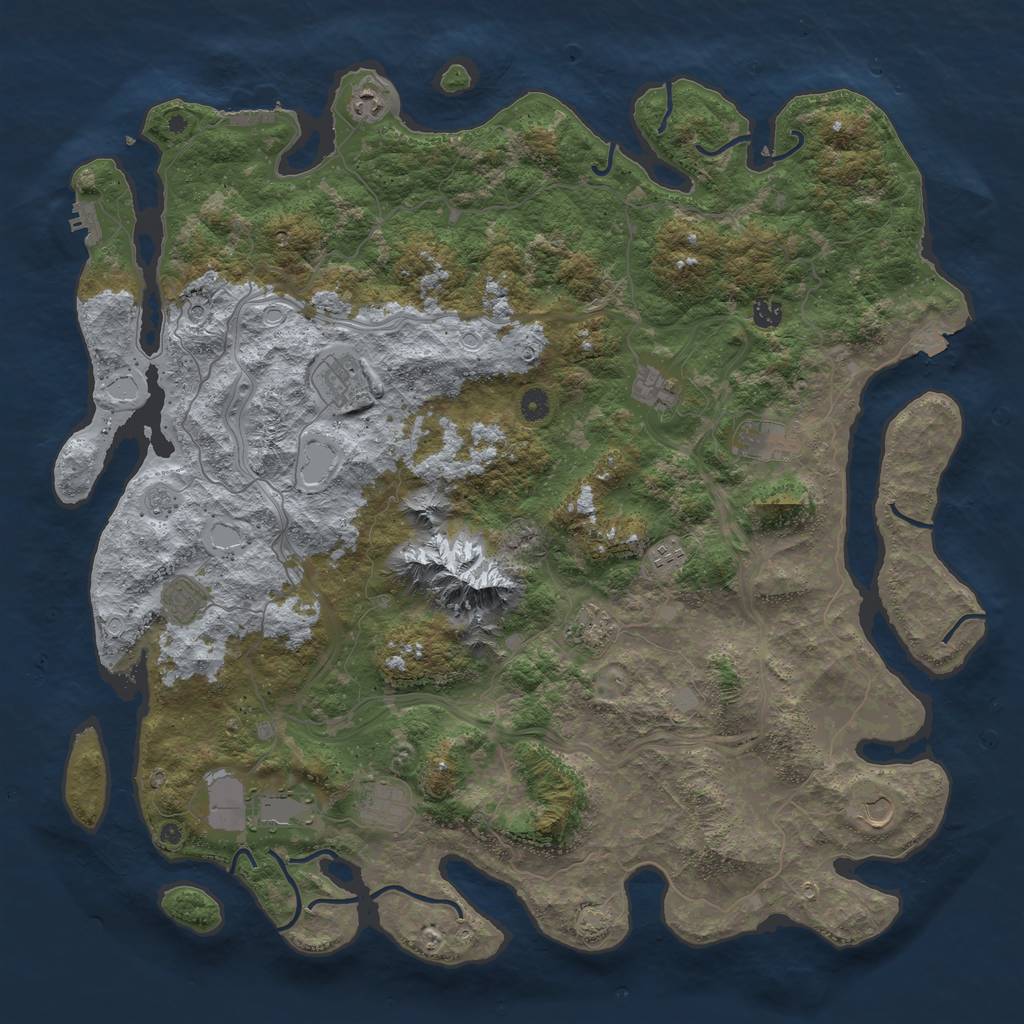 Rust Map: Procedural Map, Size: 5000, Seed: 2, 19 Monuments