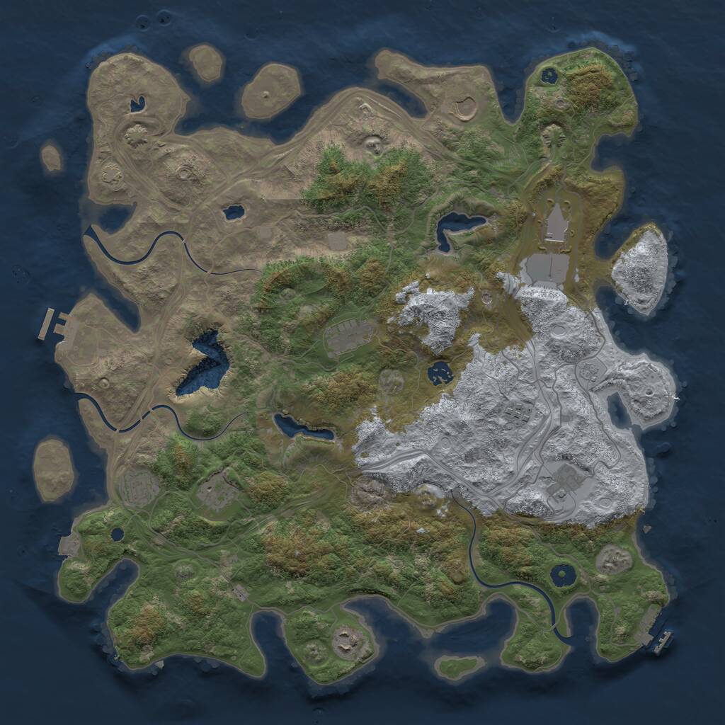 Rust Map: Procedural Map, Size: 4500, Seed: 987543869, 15 Monuments