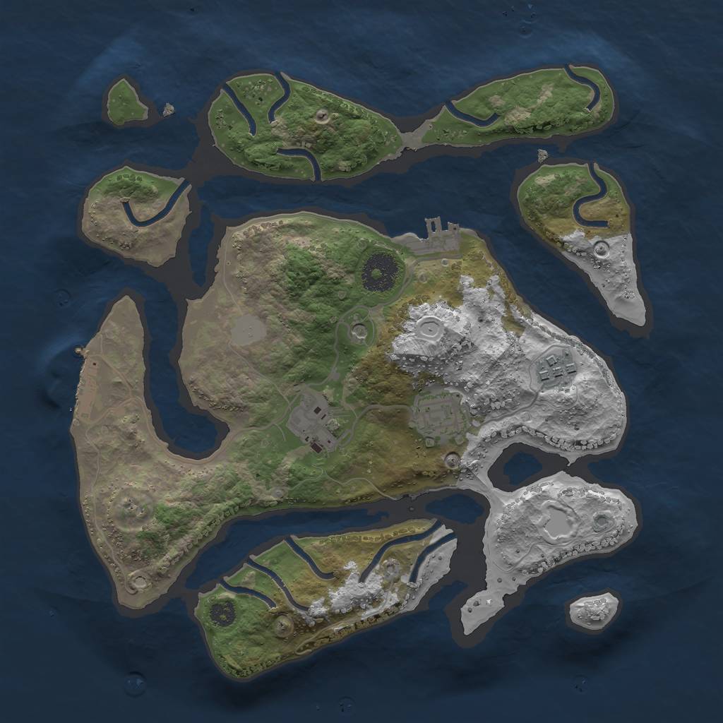 Rust Map: Procedural Map, Size: 2900, Seed: 123756, 11 Monuments