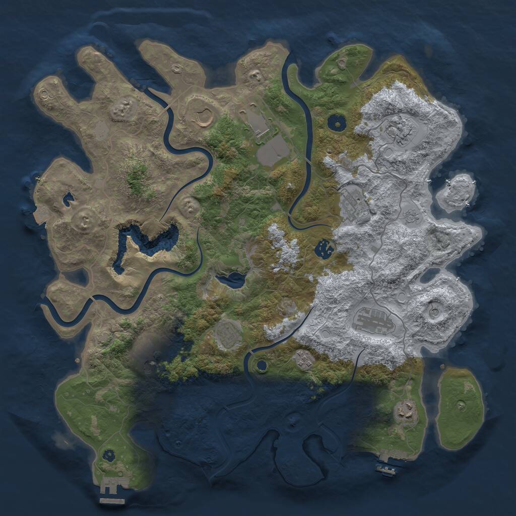 Rust Map: Procedural Map, Size: 4200, Seed: 1024, 16 Monuments