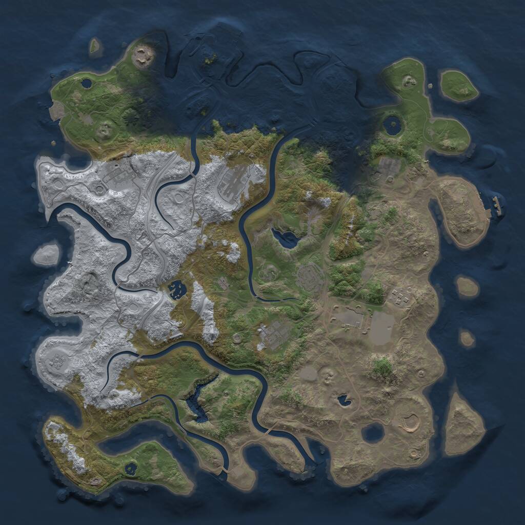 Rust Map: Procedural Map, Size: 4300, Seed: 803635051, 16 Monuments