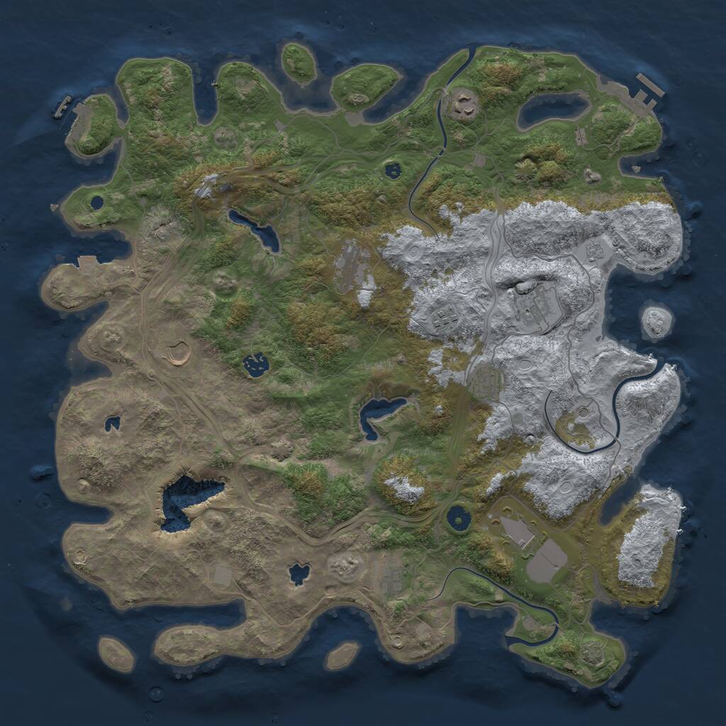 Rust Map: Procedural Map, Size: 4500, Seed: 615336913, 15 Monuments
