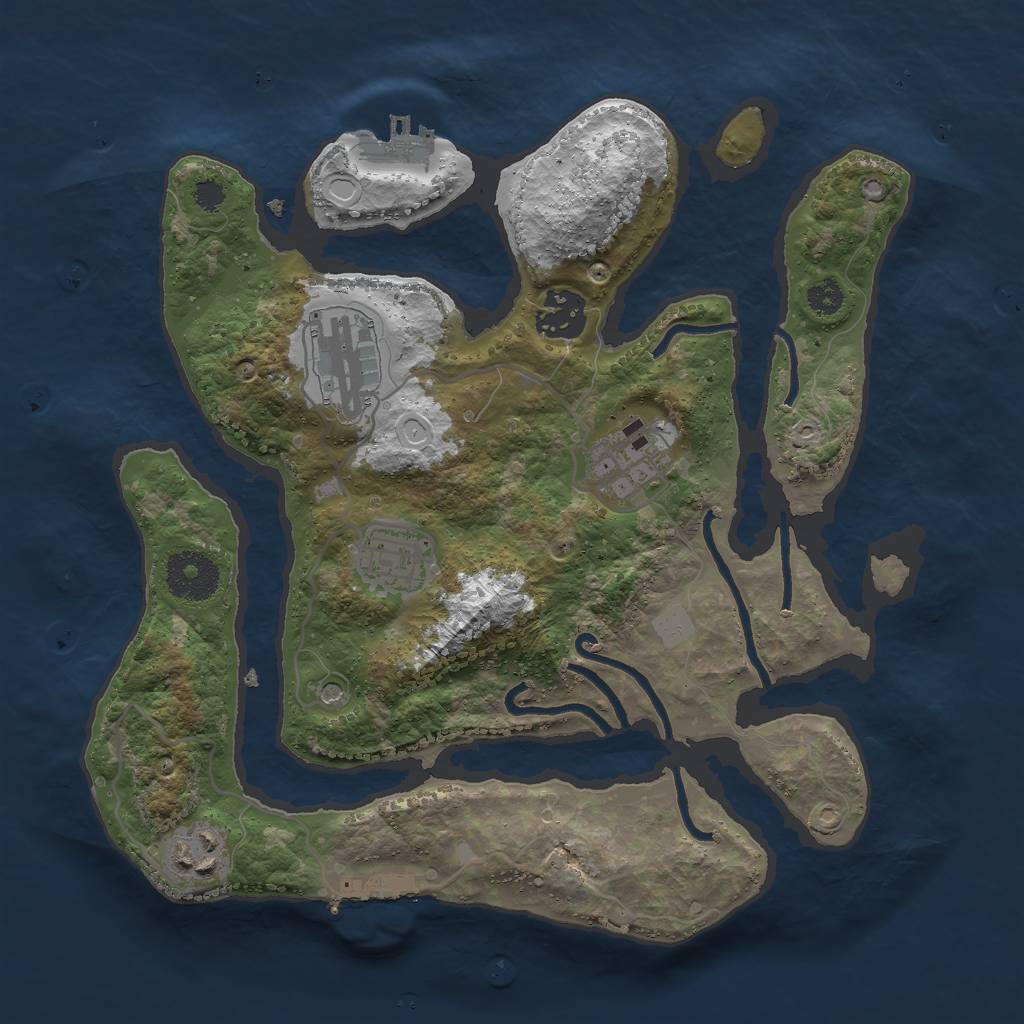 Rust Map: Procedural Map, Size: 3000, Seed: 227, 13 Monuments