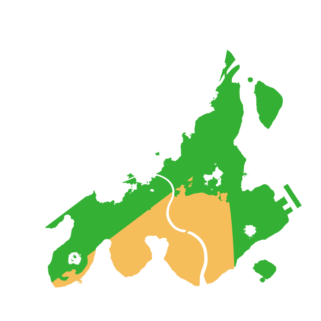 Biome Rust Map: Procedural Map, Size: 2500, Seed: 54821