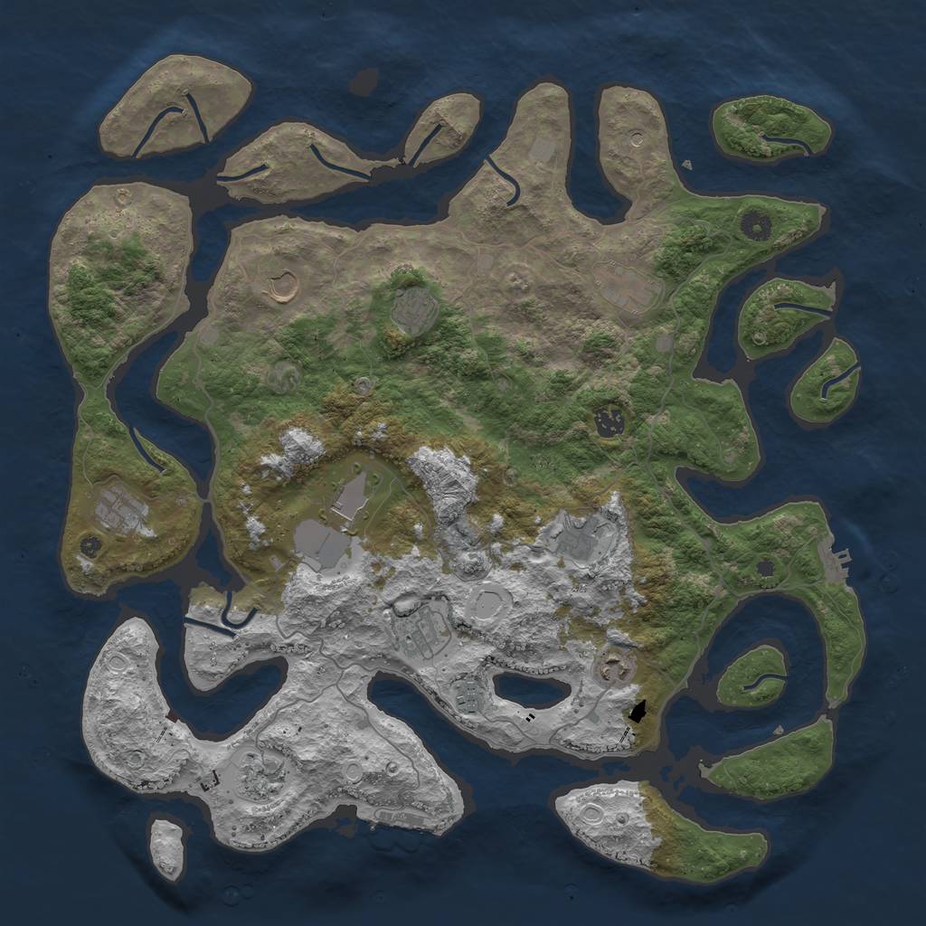 Rust Map: Procedural Map, Size: 4500, Seed: 1461235900, 19 Monuments