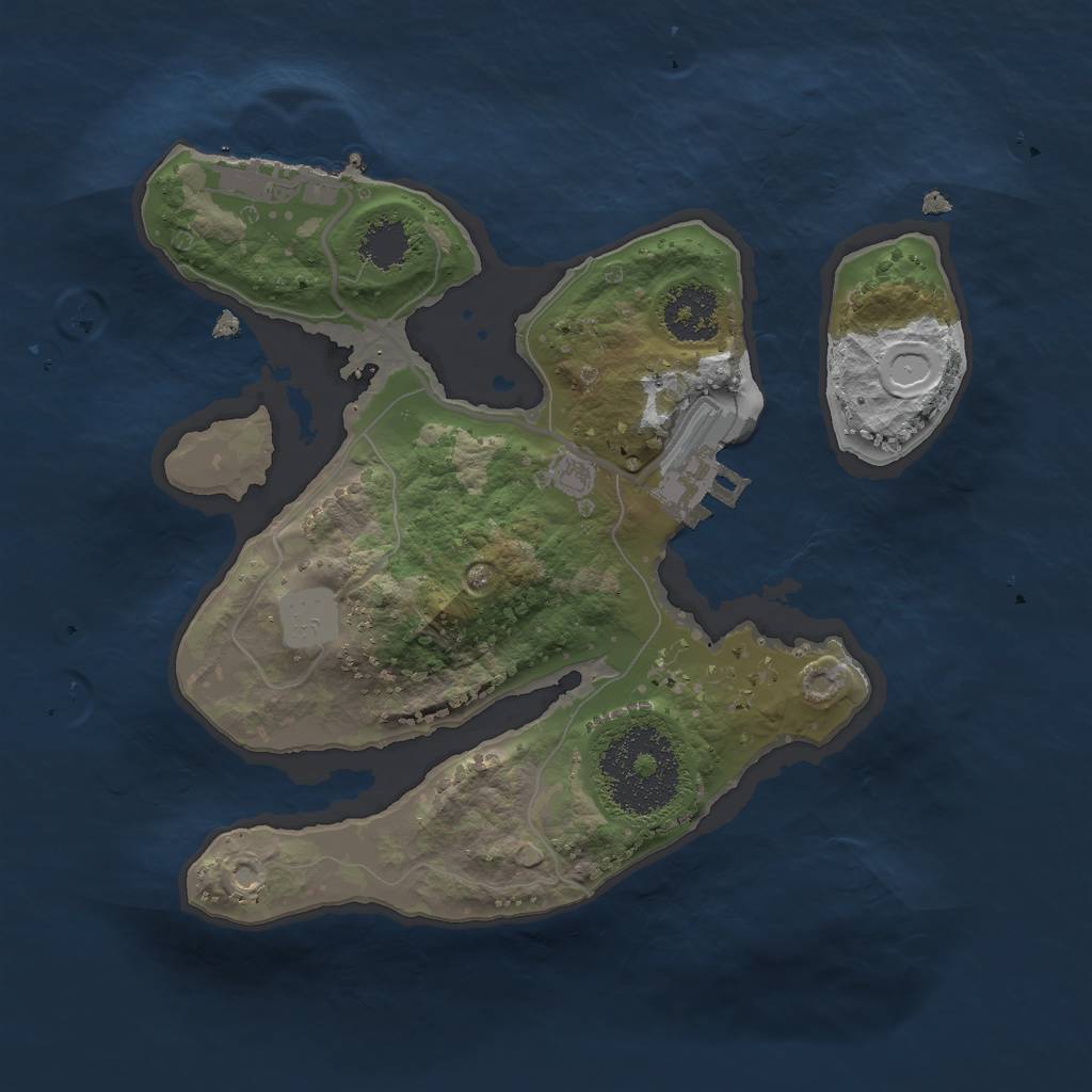 Rust Map: Procedural Map, Size: 2000, Seed: 2323, 7 Monuments