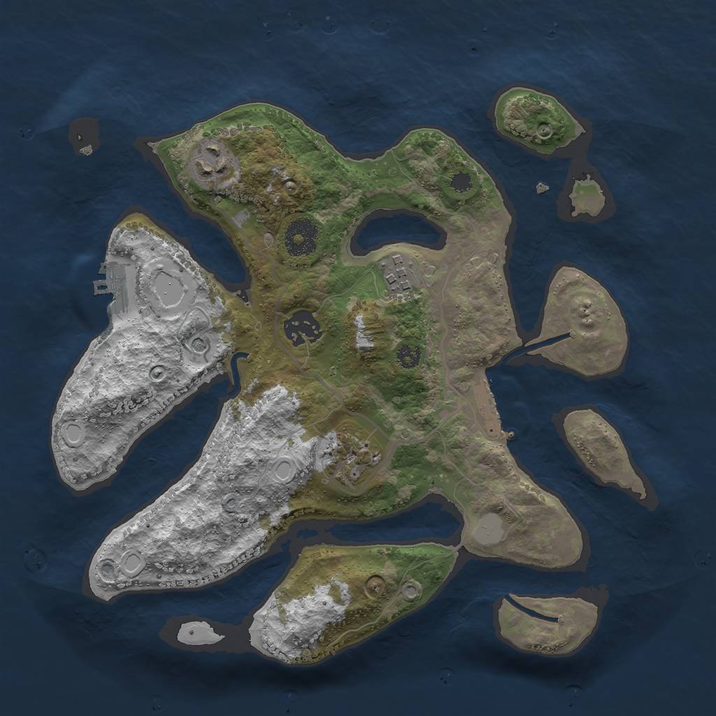 Rust Map: Procedural Map, Size: 3000, Seed: 228, 12 Monuments