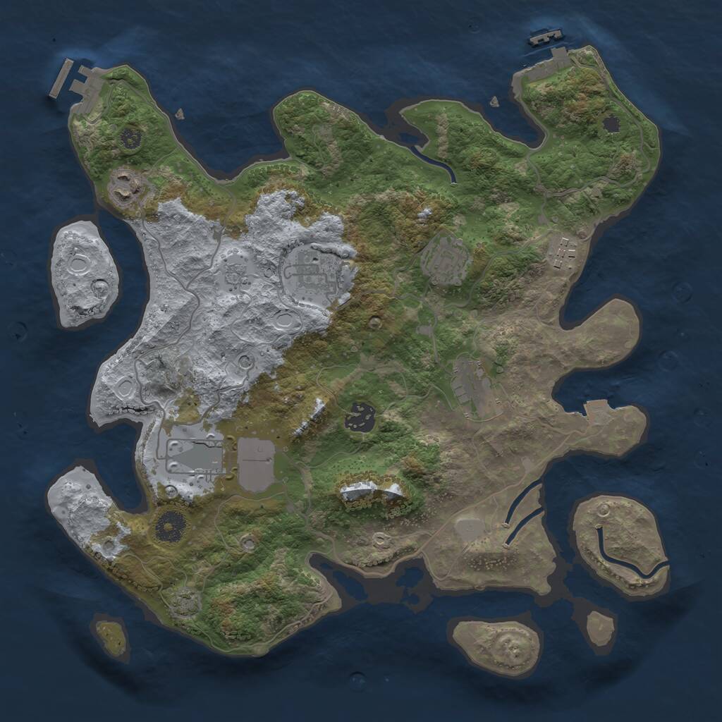 Rust Map: Procedural Map, Size: 3500, Seed: 548, 13 Monuments