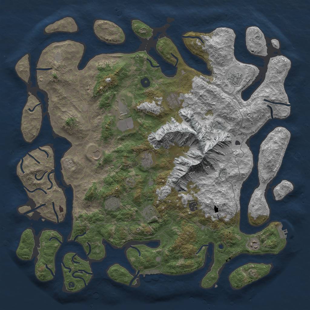 Rust Map: Procedural Map, Size: 5000, Seed: 79139580, 18 Monuments