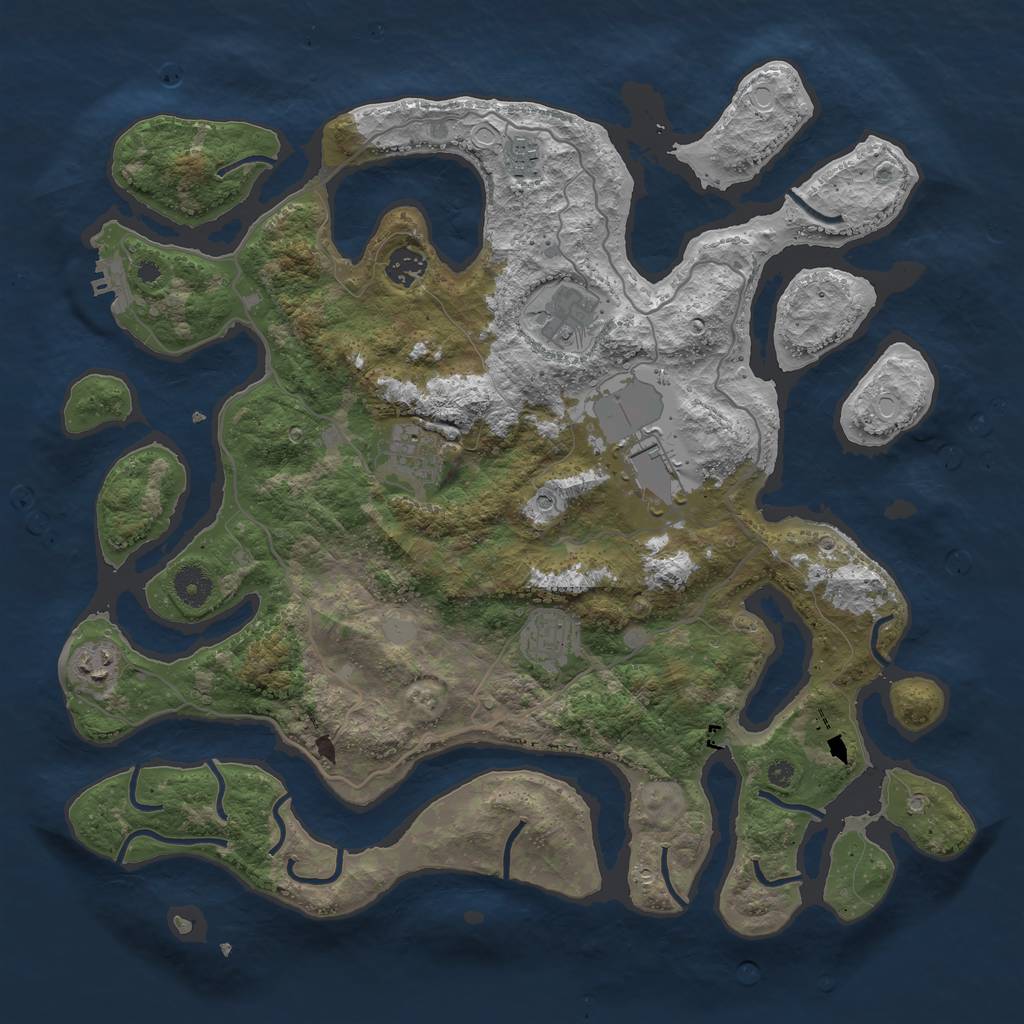 Rust Map: Procedural Map, Size: 4000, Seed: 27479453, 14 Monuments