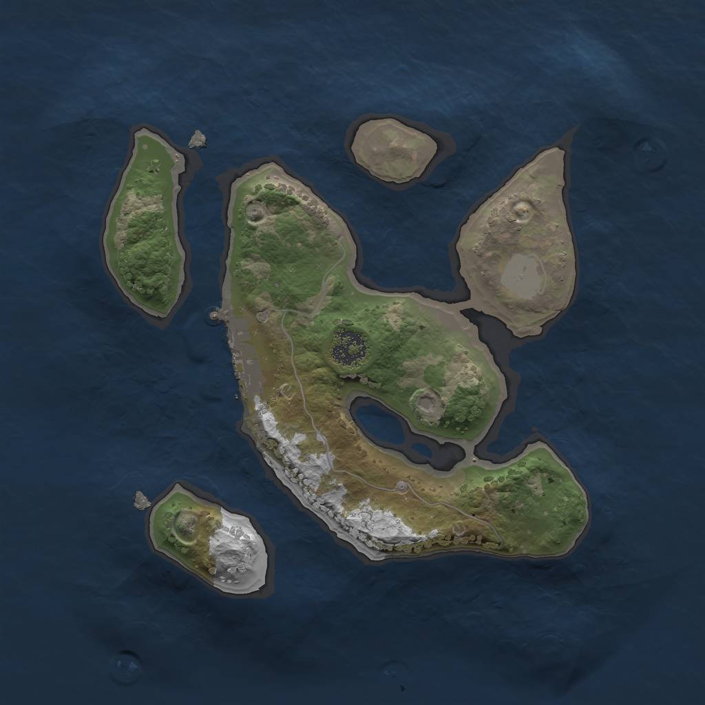 Rust Map: Procedural Map, Size: 2000, Seed: 123450, 6 Monuments