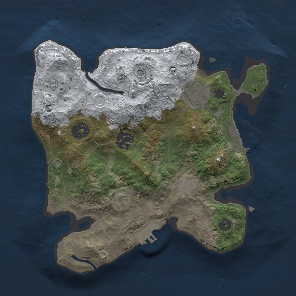 Rust Map: Procedural Map, Size: 2500, Seed: 1539226888, 11 Monuments