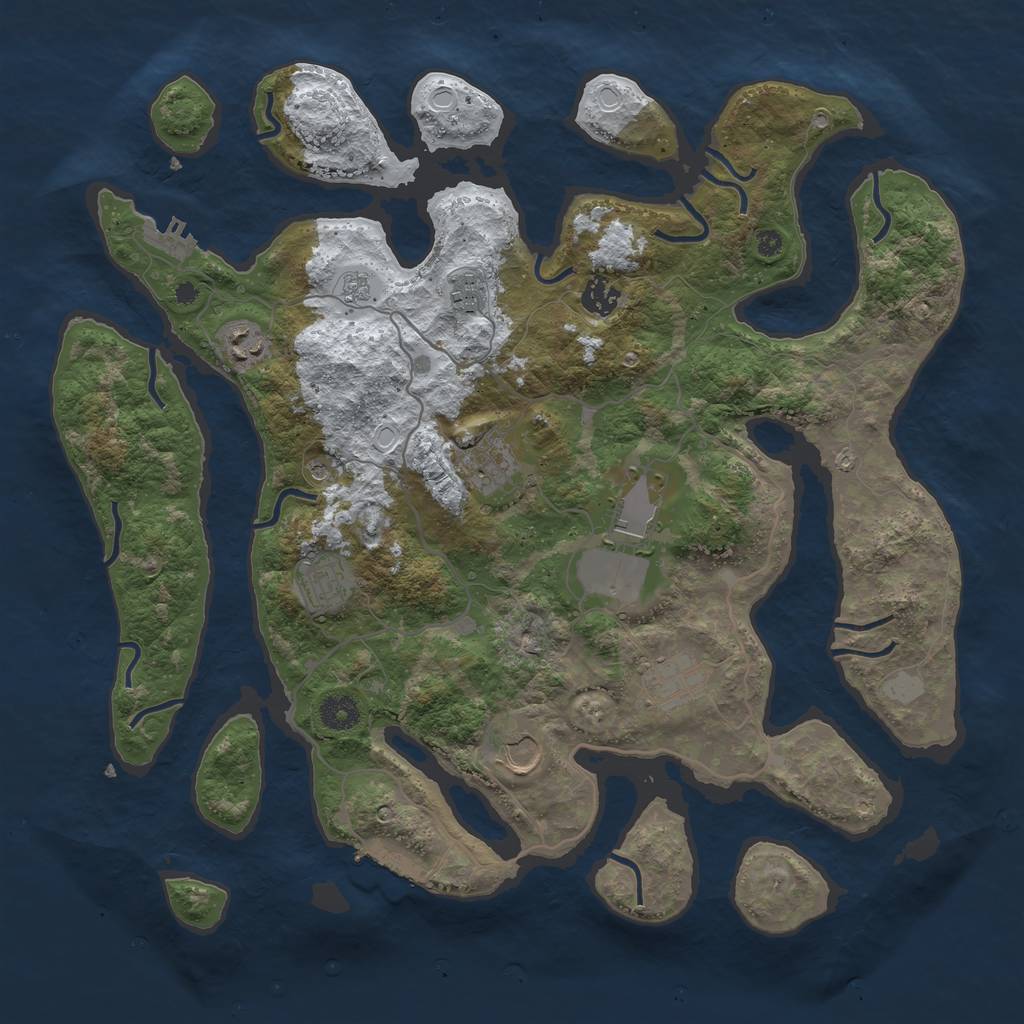 Rust Map: Procedural Map, Size: 4000, Seed: 2000, 17 Monuments