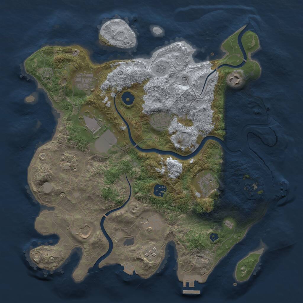 Rust Map: Procedural Map, Size: 3550, Seed: 951752, 16 Monuments