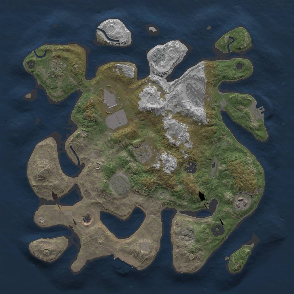 Rust Map: Procedural Map, Size: 3550, Seed: 951752, 17 Monuments