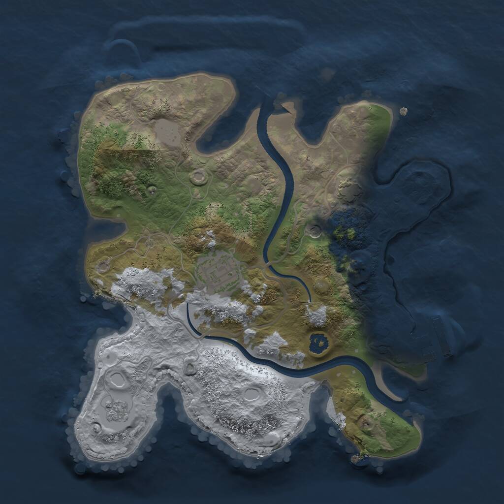 Rust Map: Procedural Map, Size: 2500, Seed: 563452, 6 Monuments