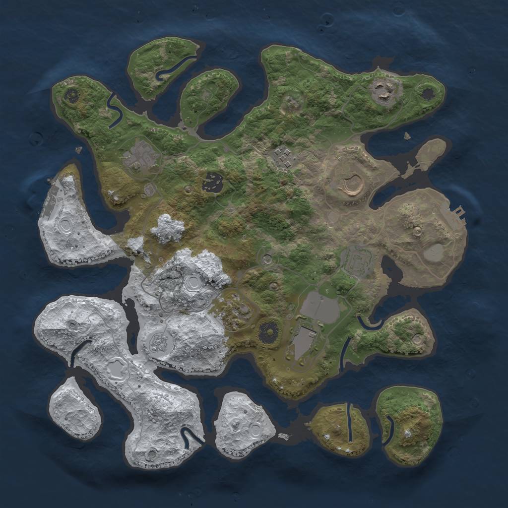 Rust Map: Procedural Map, Size: 3550, Seed: 973987, 17 Monuments