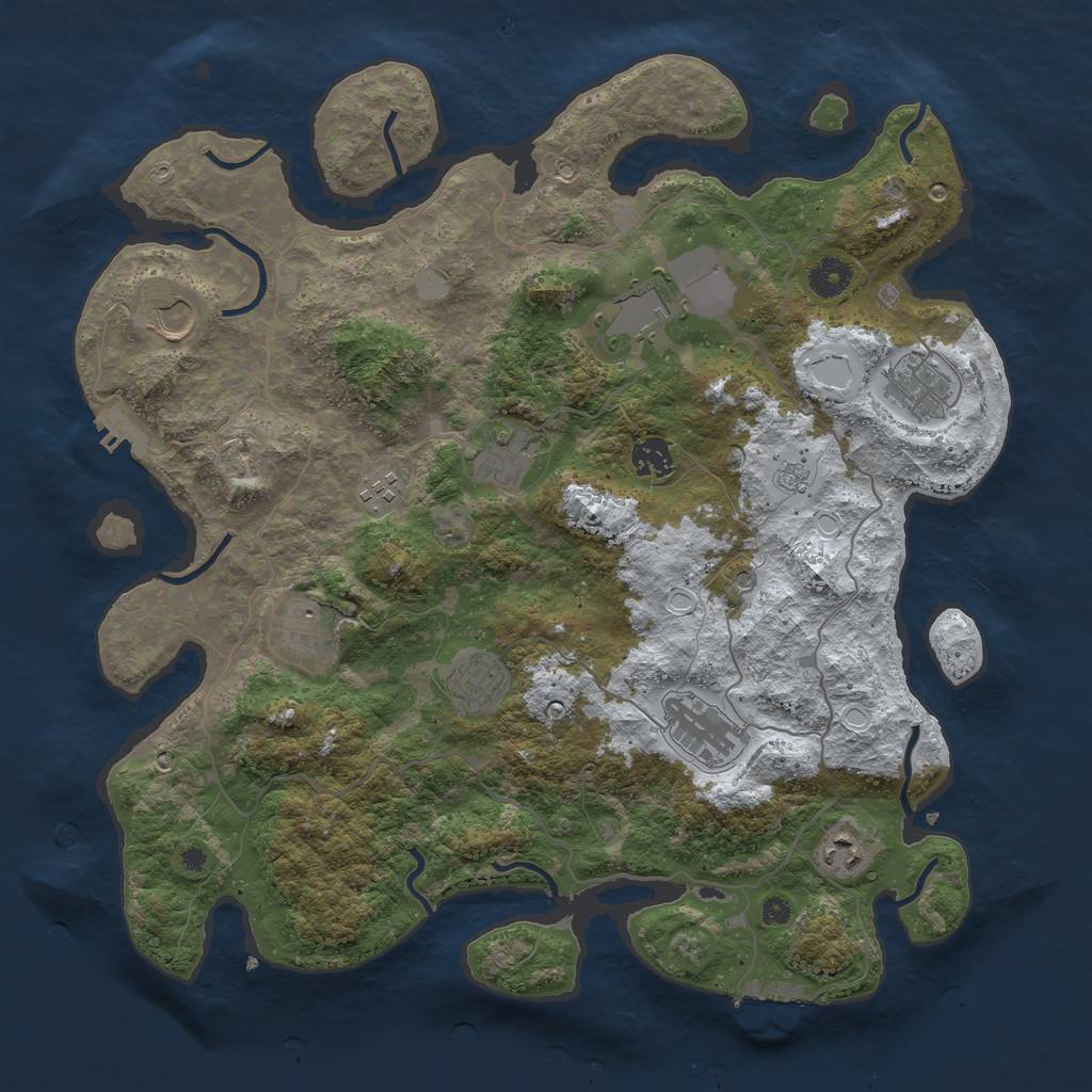 Rust Map: Procedural Map, Size: 4000, Seed: 272974, 19 Monuments
