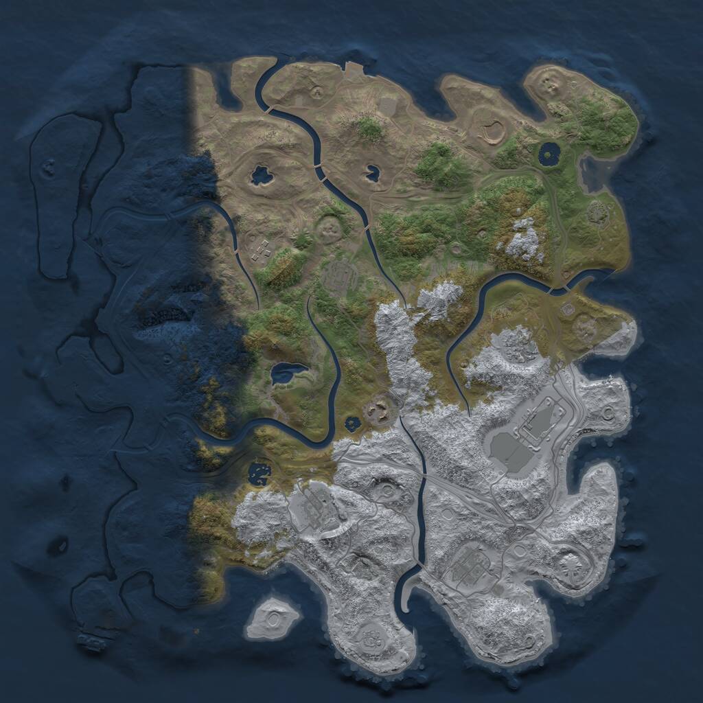 Rust Map: Procedural Map, Size: 4500, Seed: 16, 15 Monuments