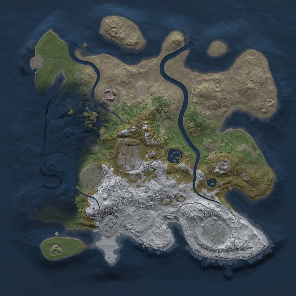 Rust Map: Procedural Map, Size: 3000, Seed: 1342294616, 11 Monuments