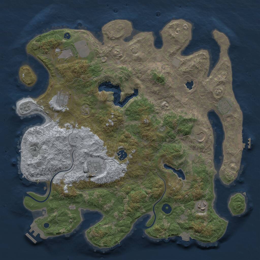 Rust Map: Procedural Map, Size: 4000, Seed: 575585174, 14 Monuments