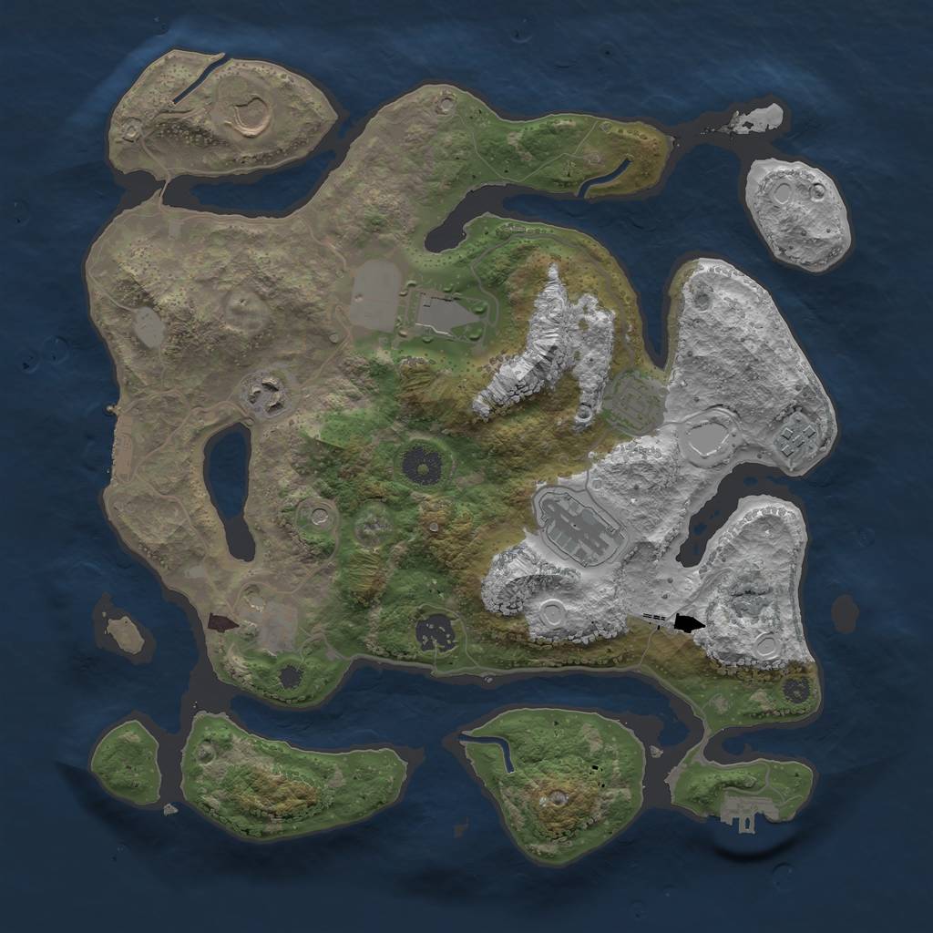 Rust Map: Procedural Map, Size: 3550, Seed: 112093, 16 Monuments