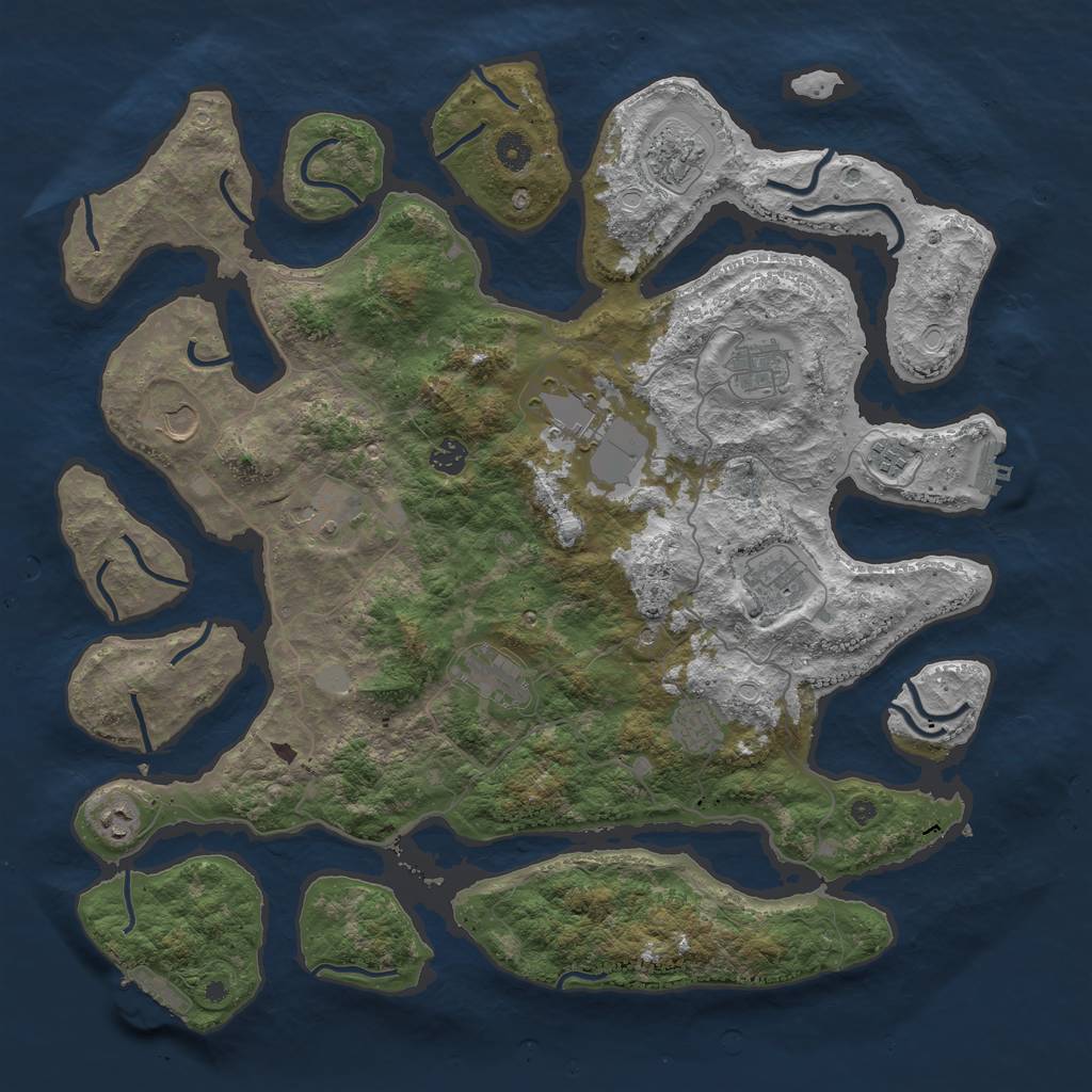 Rust Map: Procedural Map, Size: 4500, Seed: 95519325, 19 Monuments
