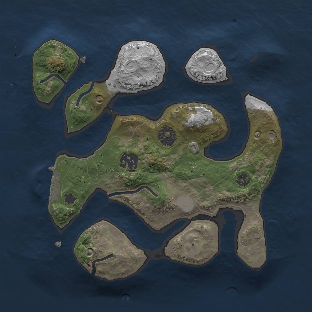 Rust Map: Procedural Map, Size: 2450, Seed: 2147483645, 7 Monuments